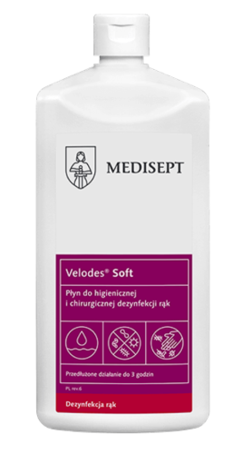 MEDISEPT VELODES SOFT 1L - płyn - Płyn do higienicznej i chirurgicznej dezynfekcji rąk SSE-43-GOT-ML559
