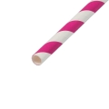 Słomki papierowe EKO 6x197 mm 250szt BIAŁO-RÓŻOWA