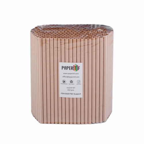 Słomki papierowe EKO 8x197 mm 250szt KRAFT  