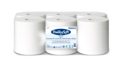 BulkySoft Classic ręcznik w roli, 1W 300m, biały, celuloza, 6 rolek, 96604