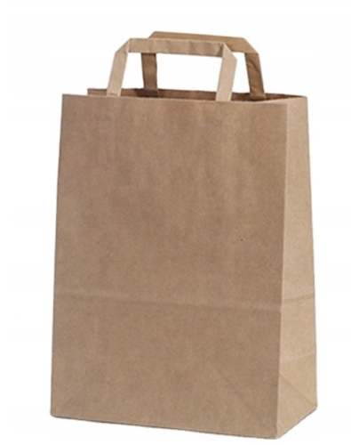 Torba papierowa brązowa z uchwytem 260x140x300 a'300 70g (MIDEL MAGAZYN)