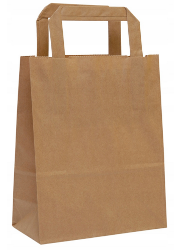 Torba papierowa brązowa z uchwytem 180x85x230 a'250 70g