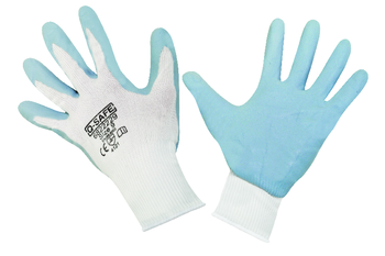 Q-SAFE QS5600-8 Rękawica z szarą oddychającą powłoką ze spienionego nitrylu na białej wyściółce nylonowej, rozm. 8 (MIDEL MAGAZYN)