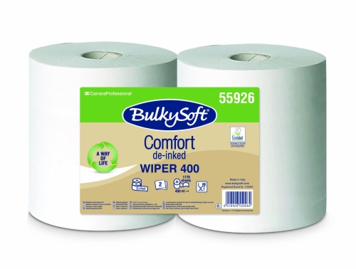 BulkySoft Classic COMFORT EKO czyściwo papierowe 2W. 400m., białe, EKO celuloza, 2 rolki, 55926