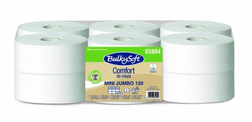 BulkySoft COMFORT EKO Pap. toale. mini jumbo, 2W, 120m, biały, celuloza, 12 rolek, 65904