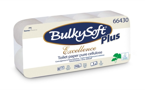 BulkySoft Exellence Papier toaletowy 3w. 23 m., biały, celuloza, 8 rolek, 66430