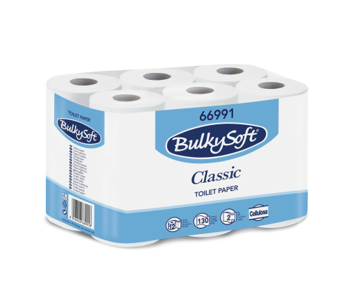 BulkySoft Classic Papier toaletowy 2W 14,3m, biały, celuloza, 12 rolek, 66991