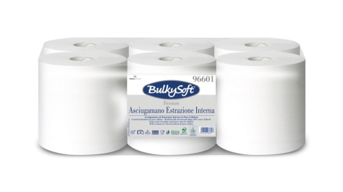 BulkySoft Premium Ręcznik papierowy w roli 2w 150m, biały, celuloza, 6 rolek, 96601
