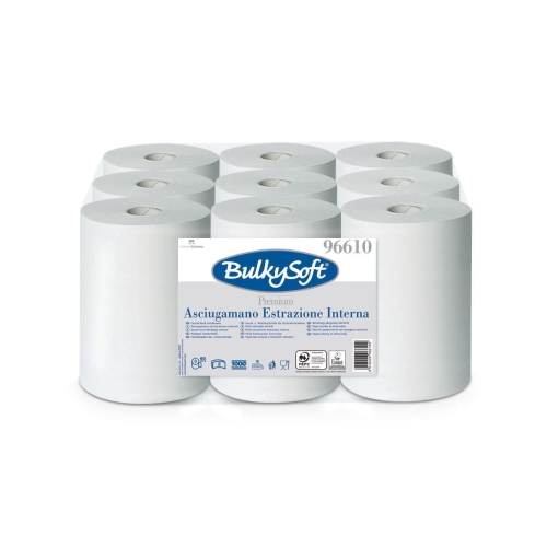 BulkySoft Premium ręcznik w roli 2W, 60m X 22cm, biały, celuloza, 9 rolek, 96610 (MIDEL MAGAZYN)