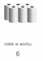 Ręcznik Mini, 6 szt, 19 cm x 50 m biały, WYJMOWANA GILZA KAC701