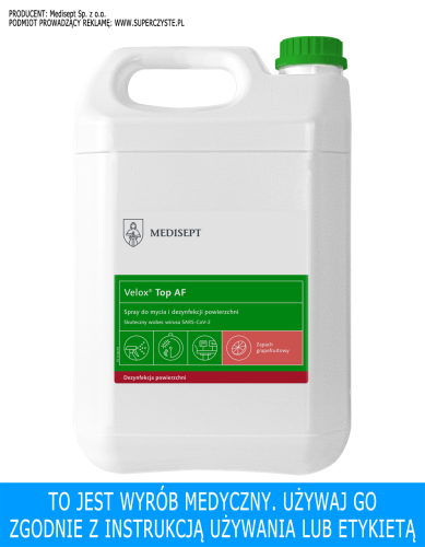 MEDISEPT VELOX TOP AF 5L GRAPEFRUIT  - płyn - Spray do mycia i dezynfekcji powierzchni zapach grapefruitowy SSE-43-ALKGOT-ML931