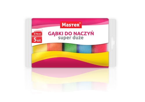 Gąbka do naczyń super duża 5 sztuk Master S-058